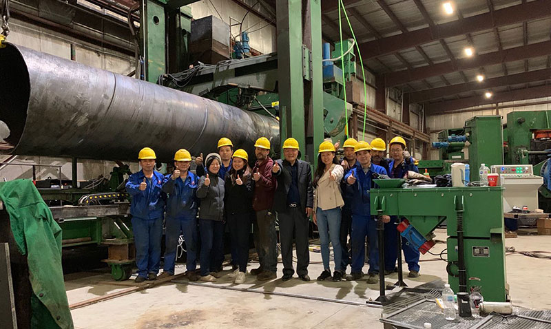 华欣诚出口美国3200mm高等级螺旋焊管机组